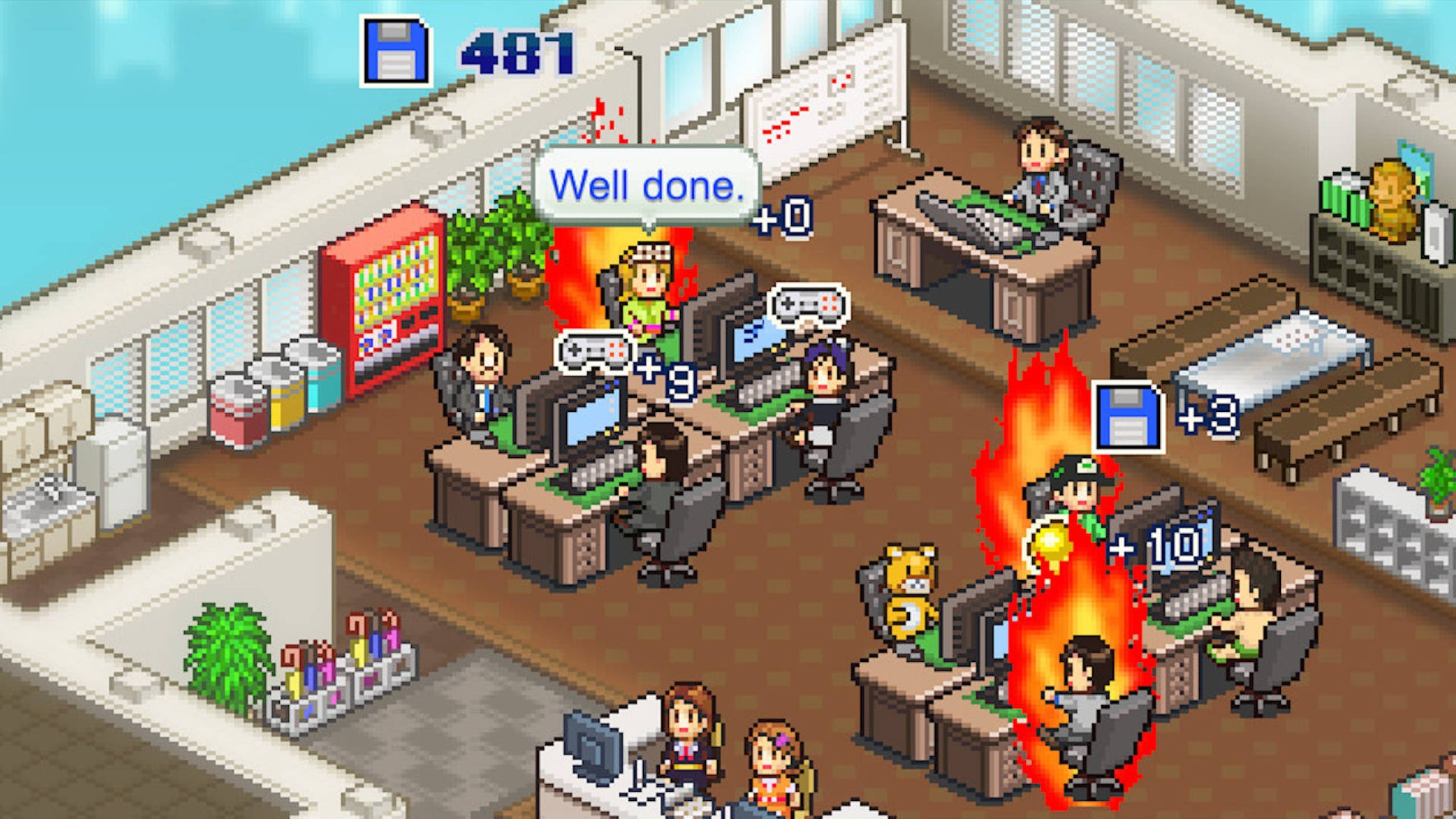 A game development team, yesterday. (Image from the excellent Game Dev Story by Kairosoft)